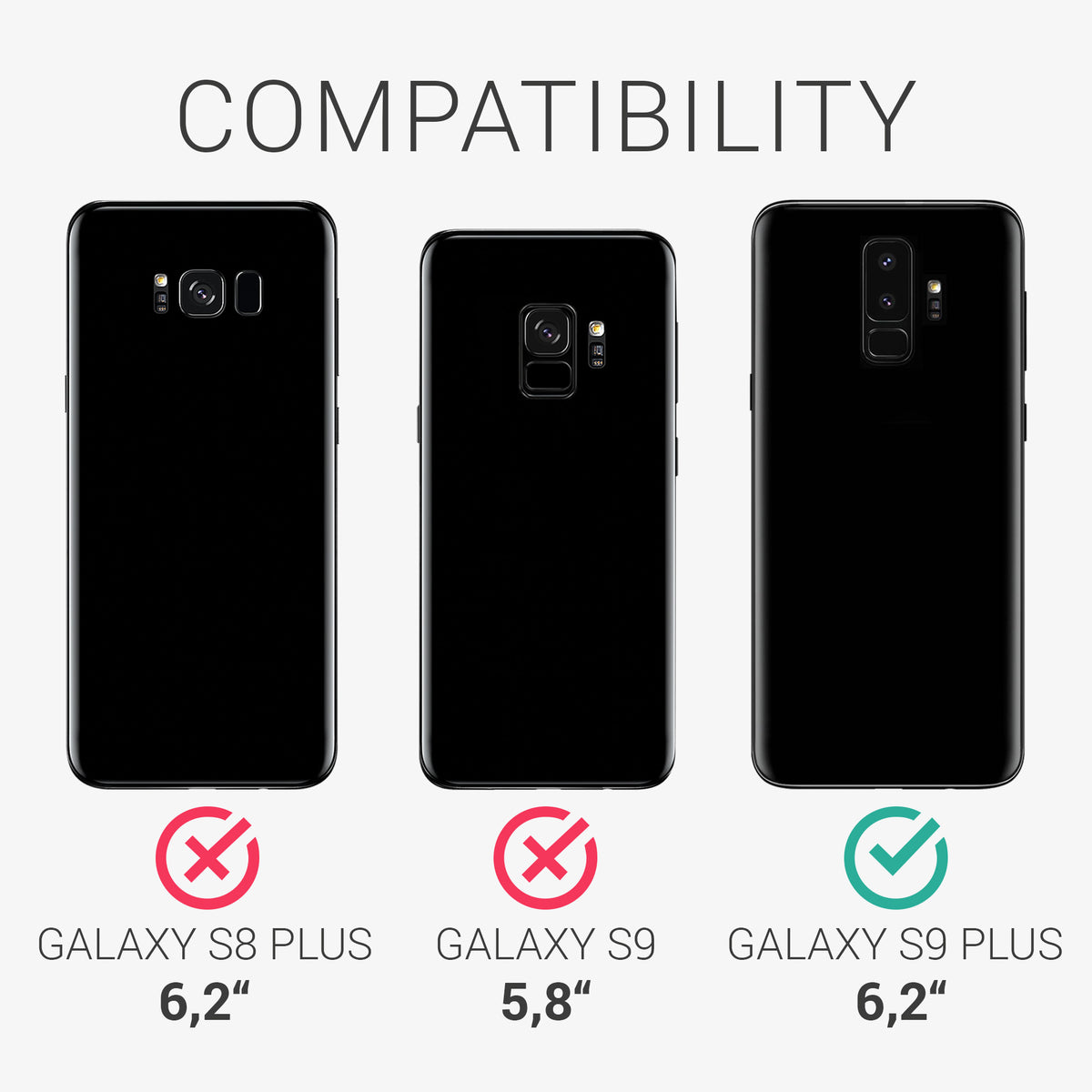 kwmobile Phone Case for Samsung Galaxy S9 Plus Case Silicone Wireless Charging Protective Cover