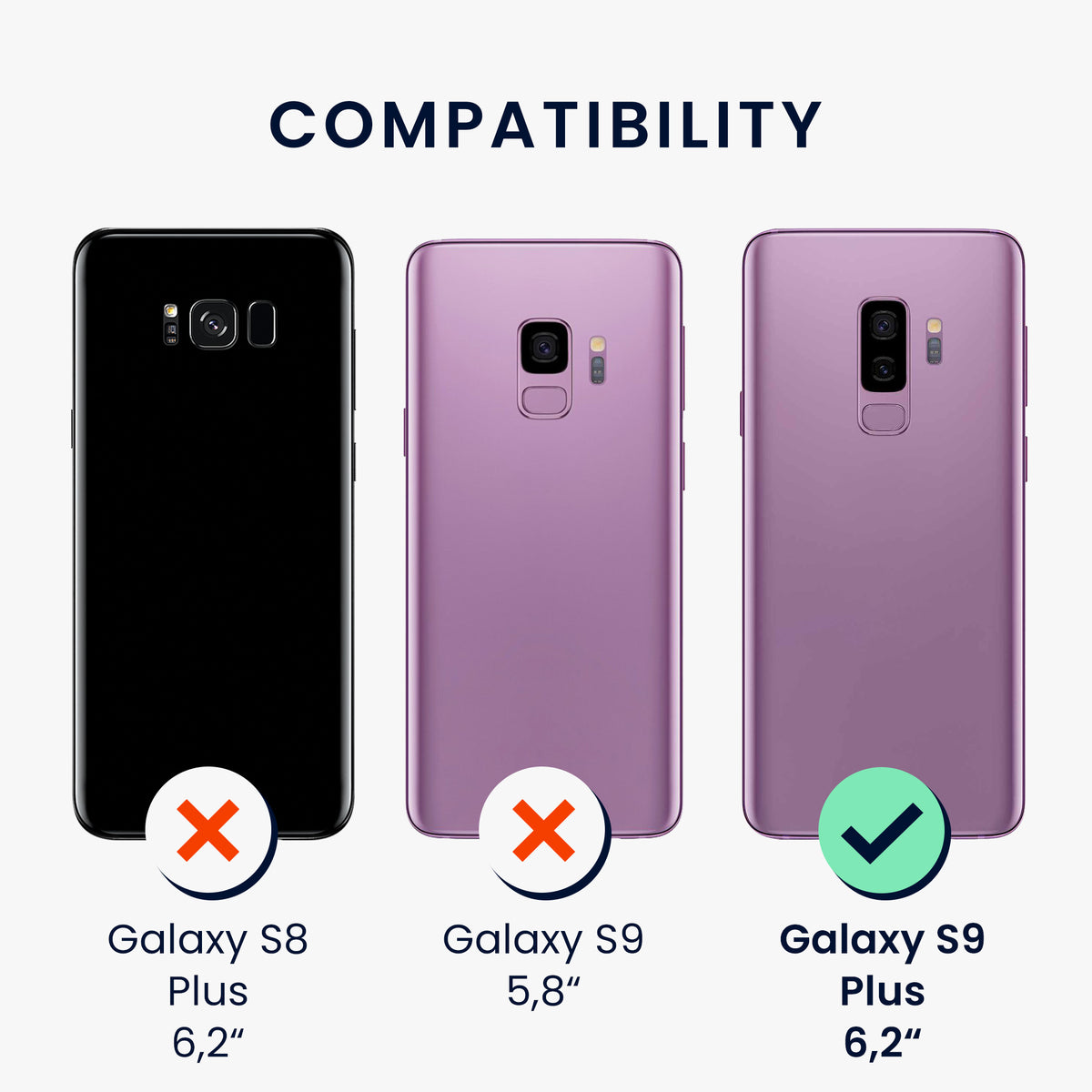 kwmobile Phone Case for Samsung Galaxy S9 Plus Case Silicone Wireless Charging Protective Cover