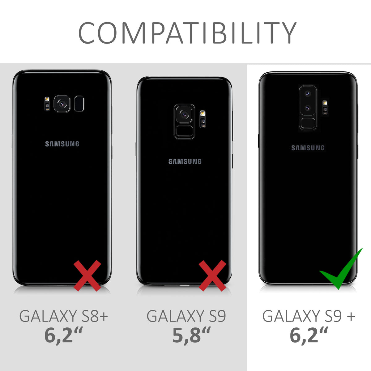 kwmobile Phone Case for Samsung Galaxy S9 Plus Case Silicone Wireless Charging Protective Cover