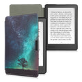 kwmobile Case for Kobo Aura Edition 2 - eReader Flip Cover with Auto Sleep Function - Galaxy Tree Meadow