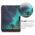 kwmobile Case for Kobo Aura Edition 2 - eReader Flip Cover with Auto Sleep Function - Galaxy Tree Meadow