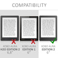 kwmobile Case for Kobo Aura Edition 2 - eReader Flip Cover with Auto Sleep Function - Galaxy Tree Meadow