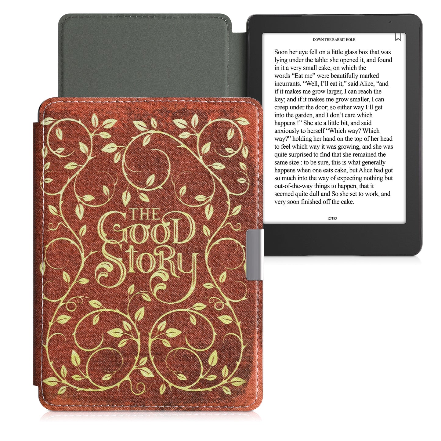 kwmobile Case for Kobo Aura Edition 2 - eReader Flip Cover with Auto Sleep Function - Galaxy Tree Meadow