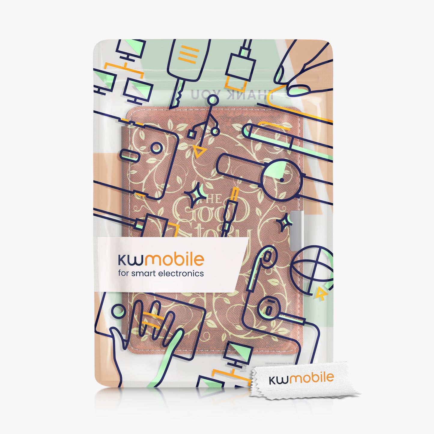 kwmobile Case for Kobo Aura Edition 2 - eReader Flip Cover with Auto Sleep Function - Galaxy Tree Meadow