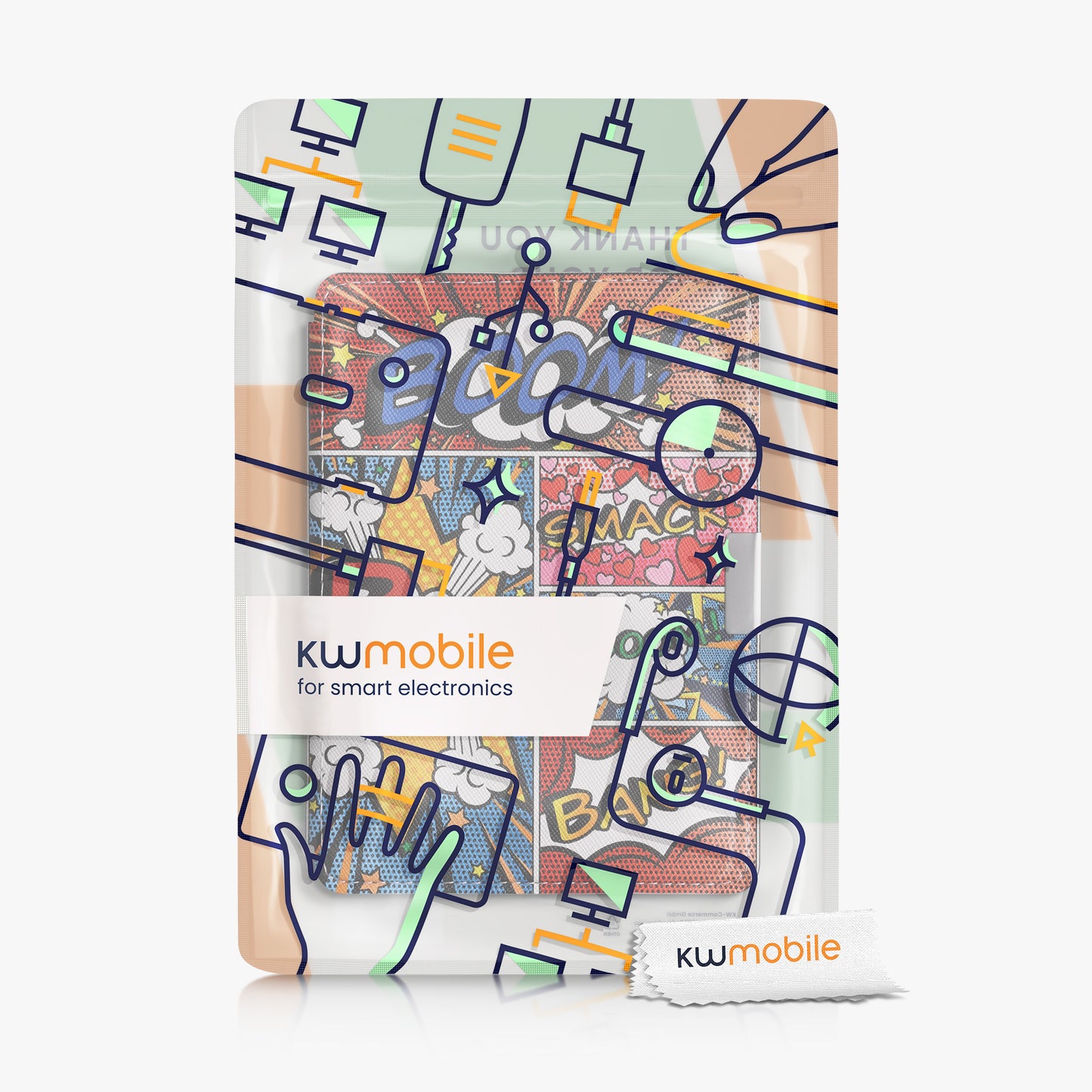 kwmobile Case for Kobo Aura Edition 2 - eReader Flip Cover with Auto Sleep Function - Galaxy Tree Meadow