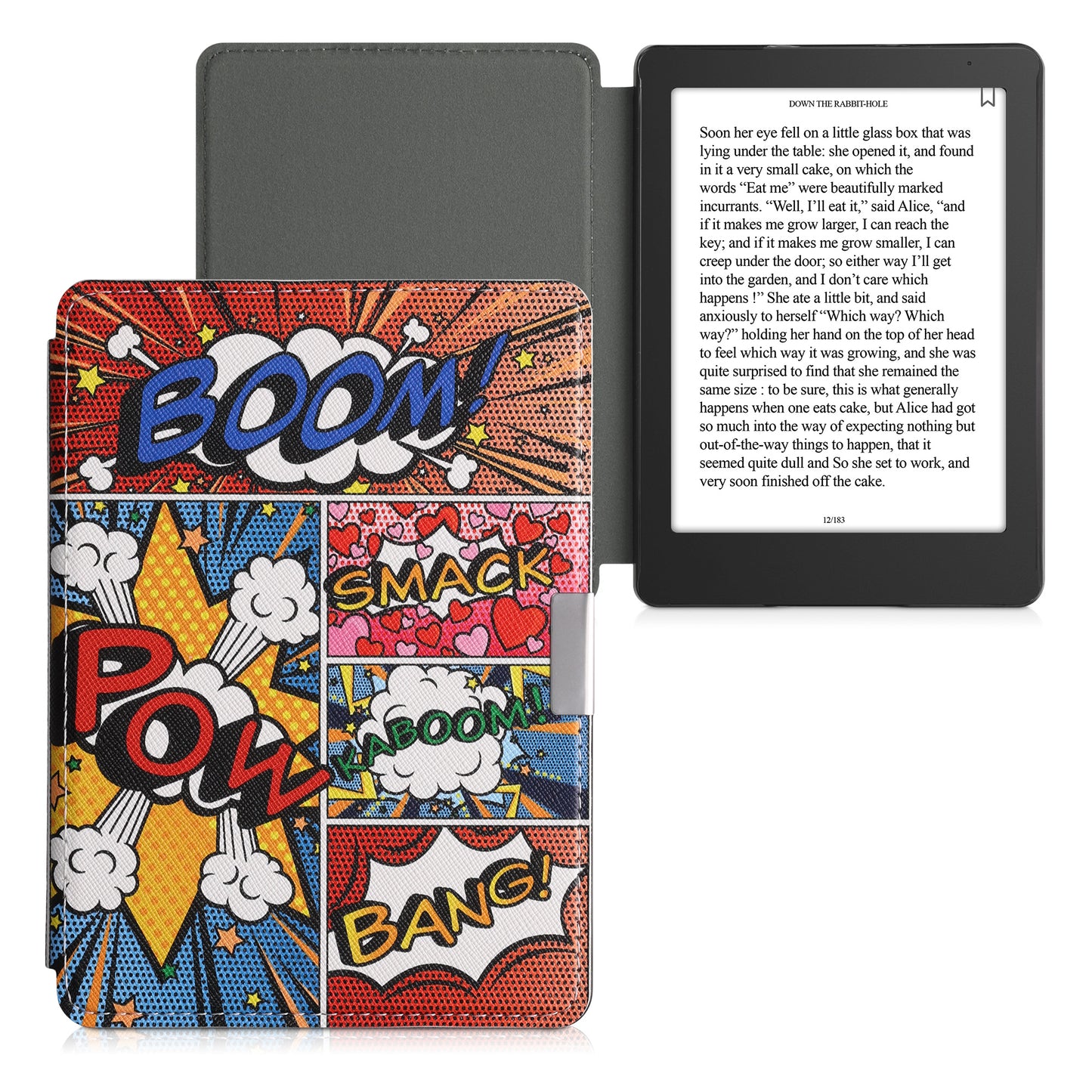 kwmobile Case for Kobo Aura Edition 2 - eReader Flip Cover with Auto Sleep Function - Galaxy Tree Meadow