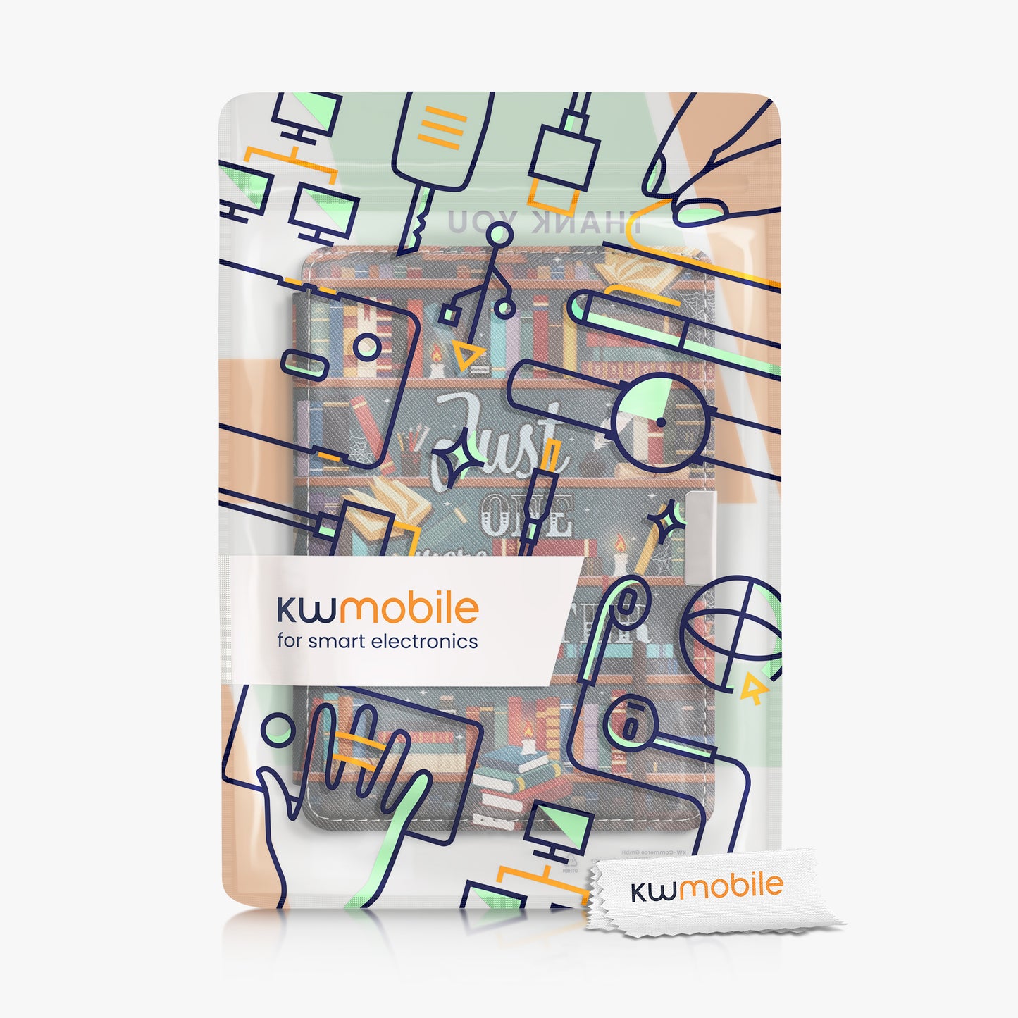 kwmobile Case for Kobo Aura Edition 2 - eReader Flip Cover with Auto Sleep Function - Galaxy Tree Meadow