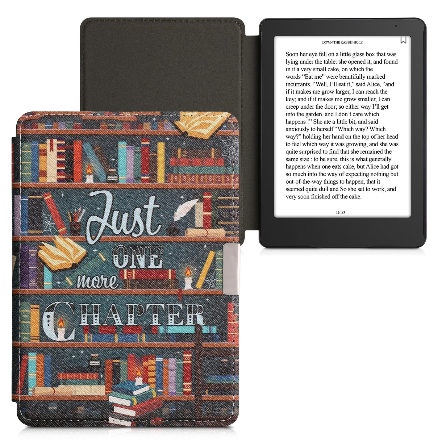 kwmobile Case for Kobo Aura Edition 2 - eReader Flip Cover with Auto Sleep Function - Galaxy Tree Meadow