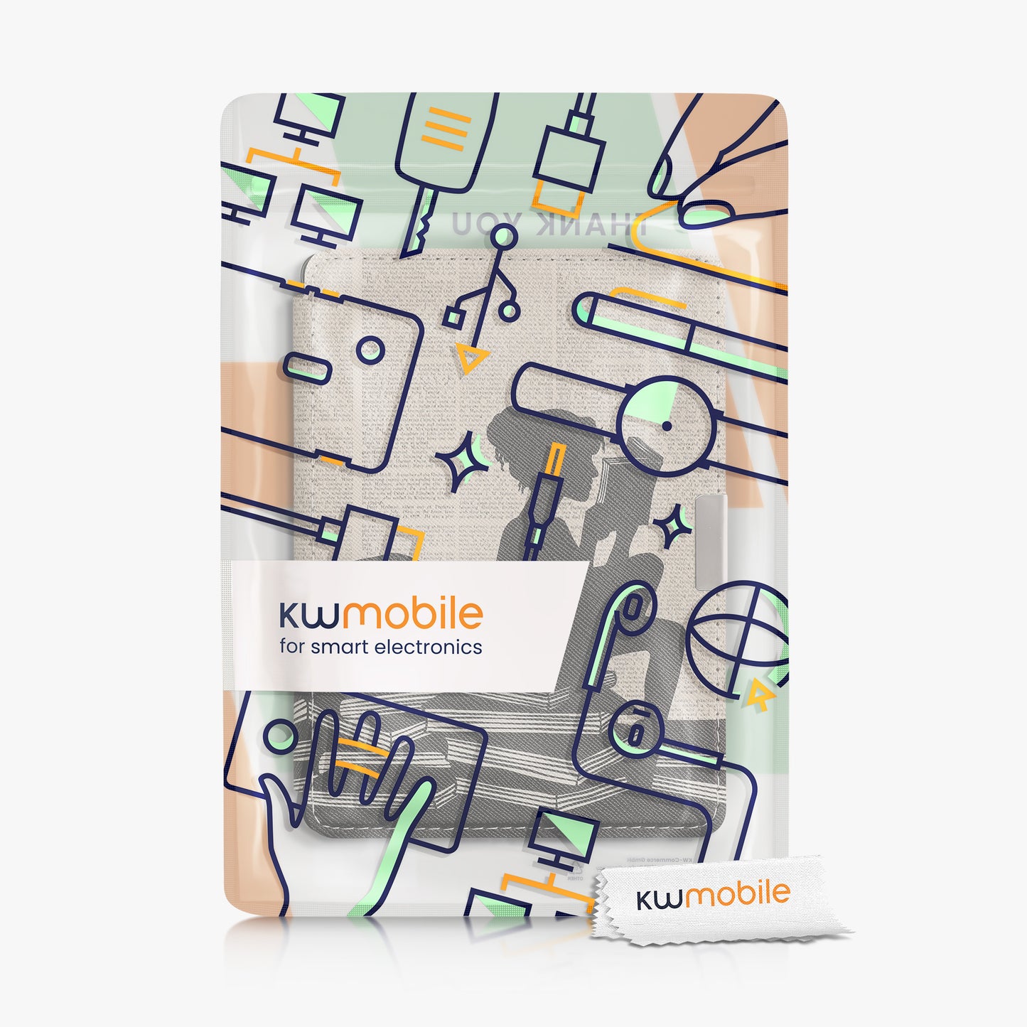 kwmobile Case for Kobo Aura Edition 2 - eReader Flip Cover with Auto Sleep Function - Galaxy Tree Meadow