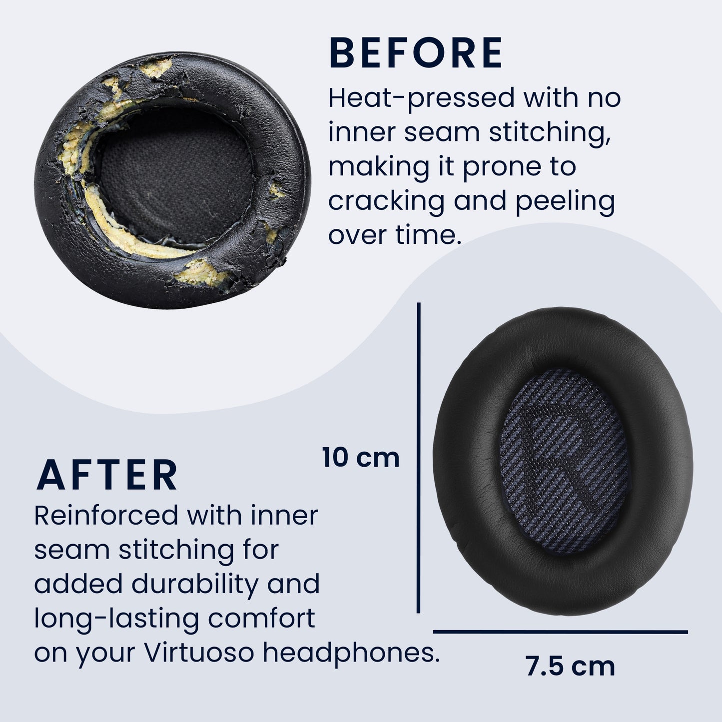 kwmobile Ear Pads for Bose Quietcomfort 35 35II 25 15 / QC35 QC35II QC25 QC15 Ear Cushions Replacement Earpads Headphone Spare Parts Headphone Replacement Pads for Over Ear Headphones