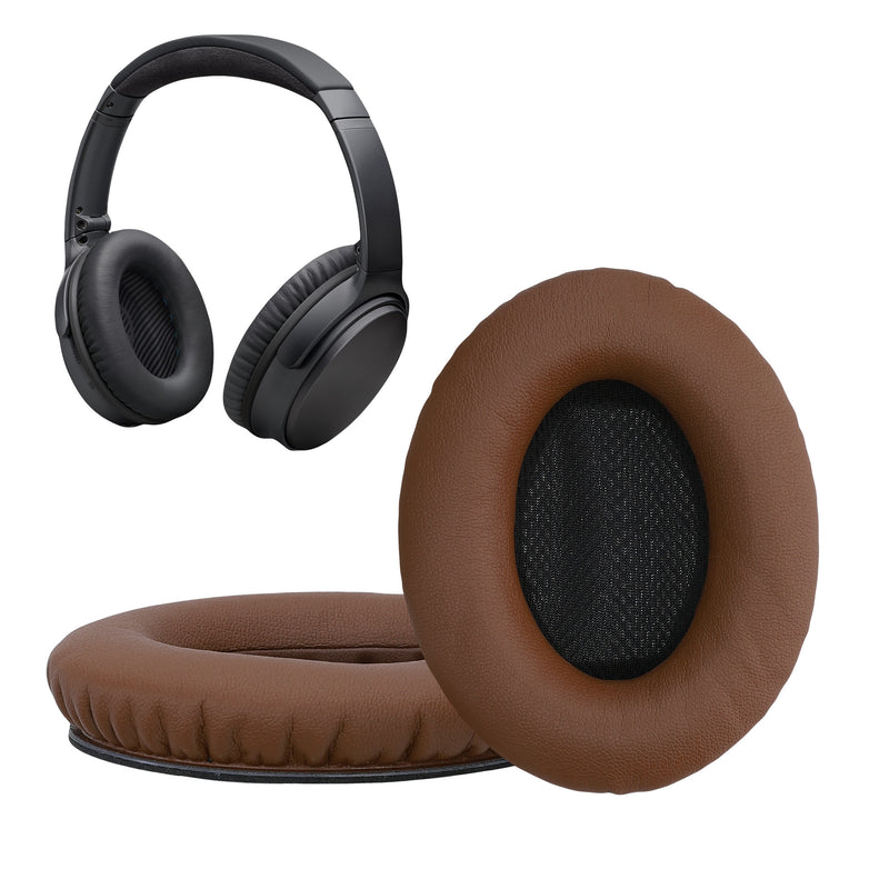 kwmobile 2x Ohr Polster für Bose Quietcomfort 35 35II 25 15 / QC35 QC35II QC25 QC15 Ohrpolster - Ersatz Ohrpolster - Kopfhörer Ersatzteile - Kopfhörer Ersatzpolster für Over Ear Headphones Dunkelbraun  