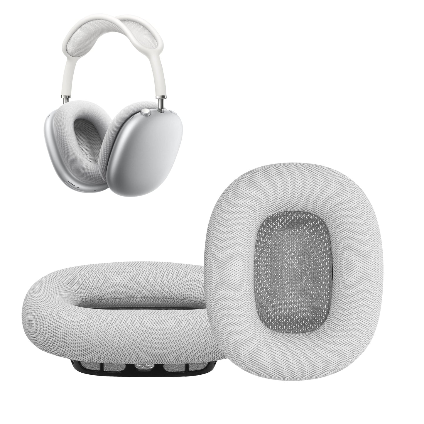 kwmobile 2x Ohr Polster für Bose Quietcomfort 35 35II 25 15 / QC35 QC35II QC25 QC15 Ohrpolster - Ersatz Ohrpolster - Kopfhörer Ersatzteile - Kopfhörer Ersatzpolster für Over Ear Headphones Silber  
