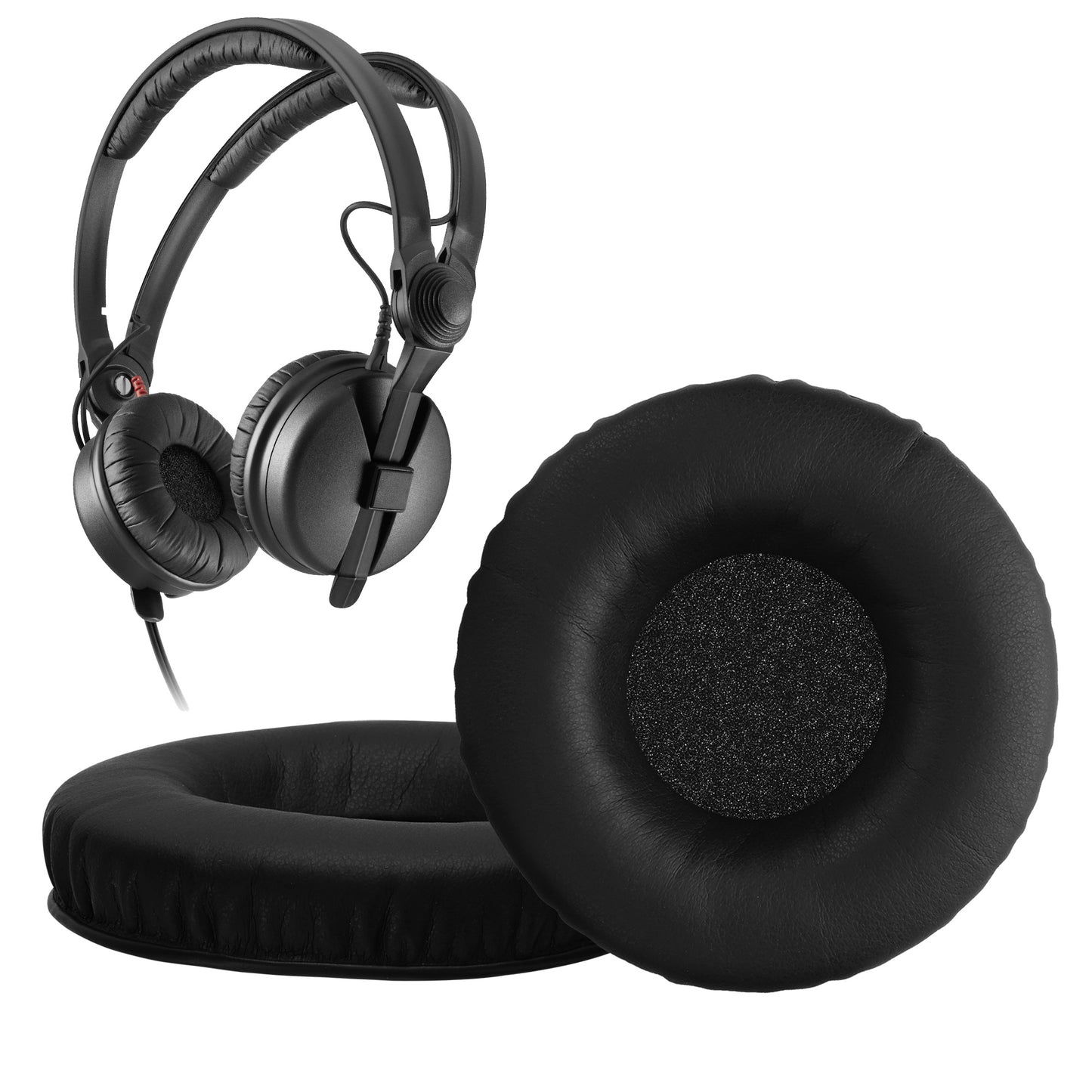 kwmobile 2x Ohr Polster für Sennheiser HD25 / HD25-1 II / HD250BT Ohrpolster - Ersatz Ohrpolster - Kopfhörer Ersatzteile - Kopfhörer Ersatzpolster für Over Ear Headphones Schwarz  