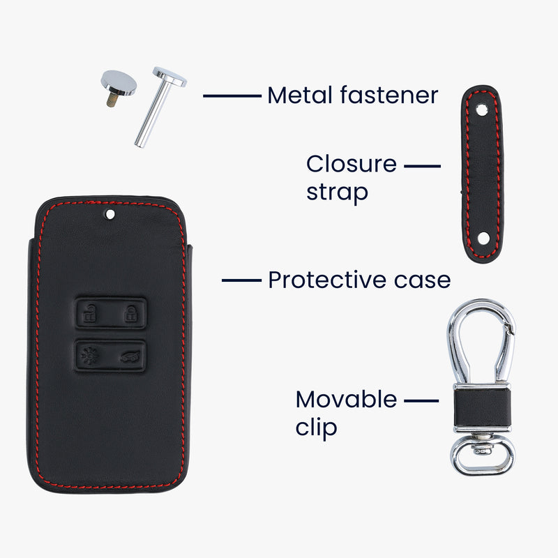 Renault 4-Button Smartkey Keyless Go Faux Leather Car Key Cover