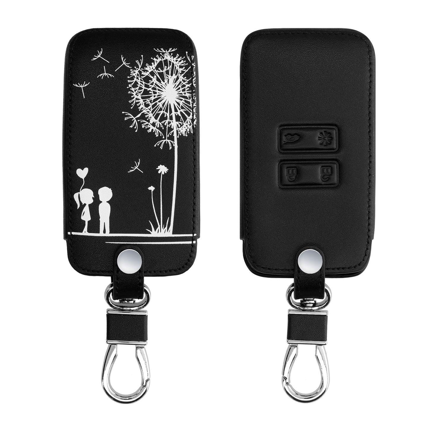 Renault 4-Button Smartkey Keyless Go Faux Leather Car Key Cover