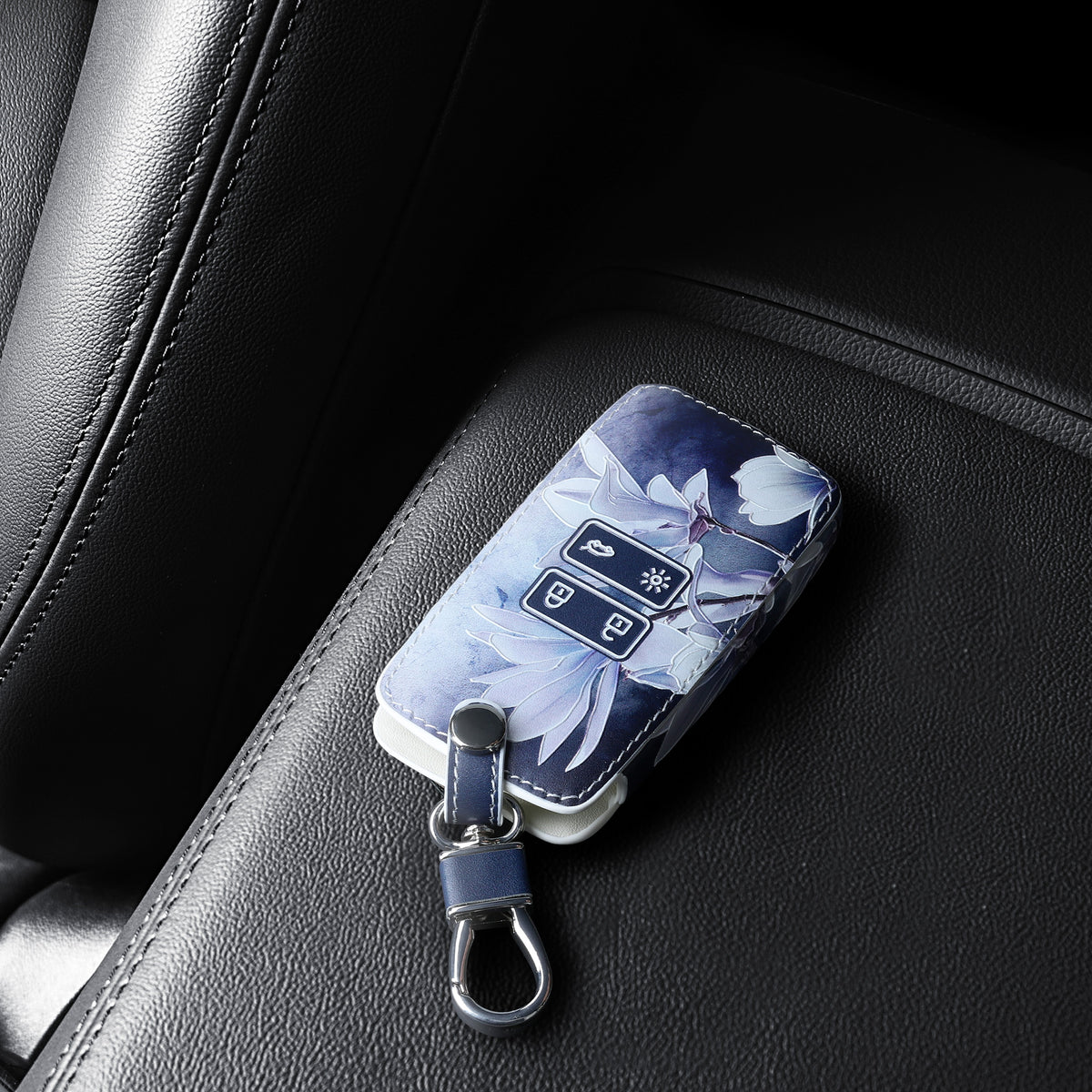 Renault 4-Button Smartkey Keyless Go Faux Leather Car Key Cover