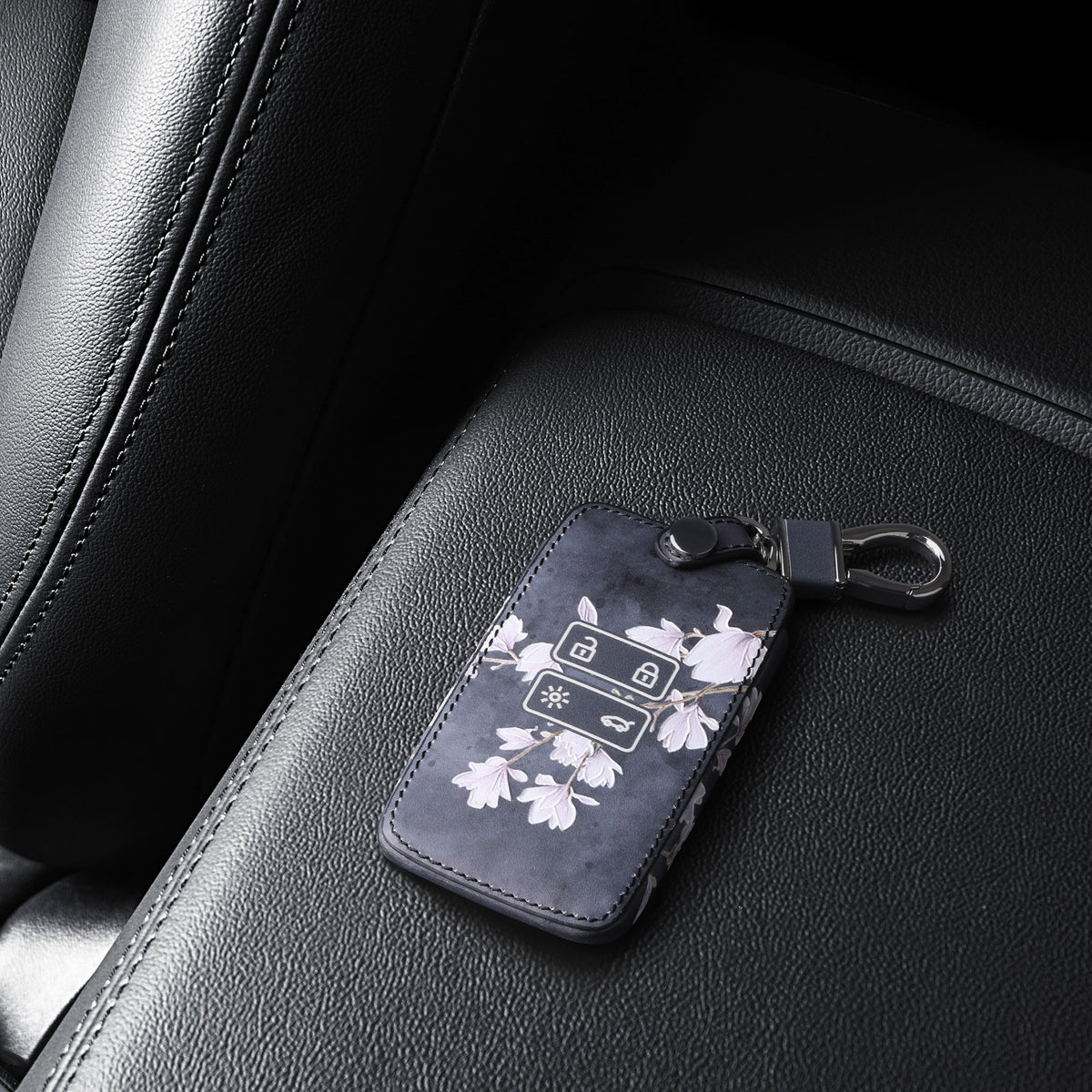 Renault 4-Button Smartkey Keyless Go Faux Leather Car Key Cover