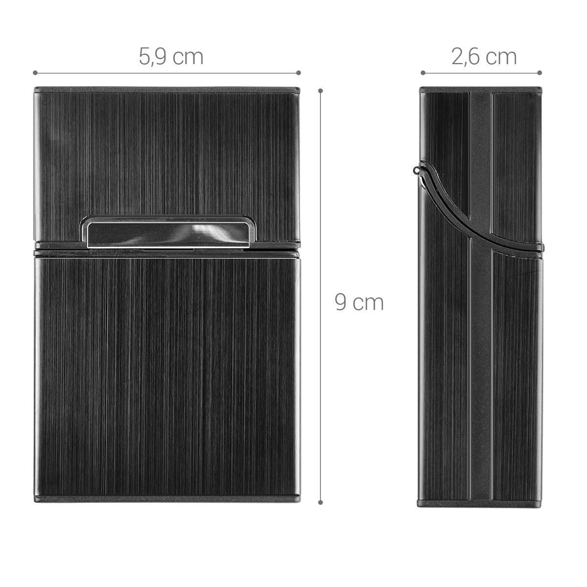 kwmobile Cigarette Case Cigarette Box Cover for Cigarettes with Magnetic Closure Aluminum Coating