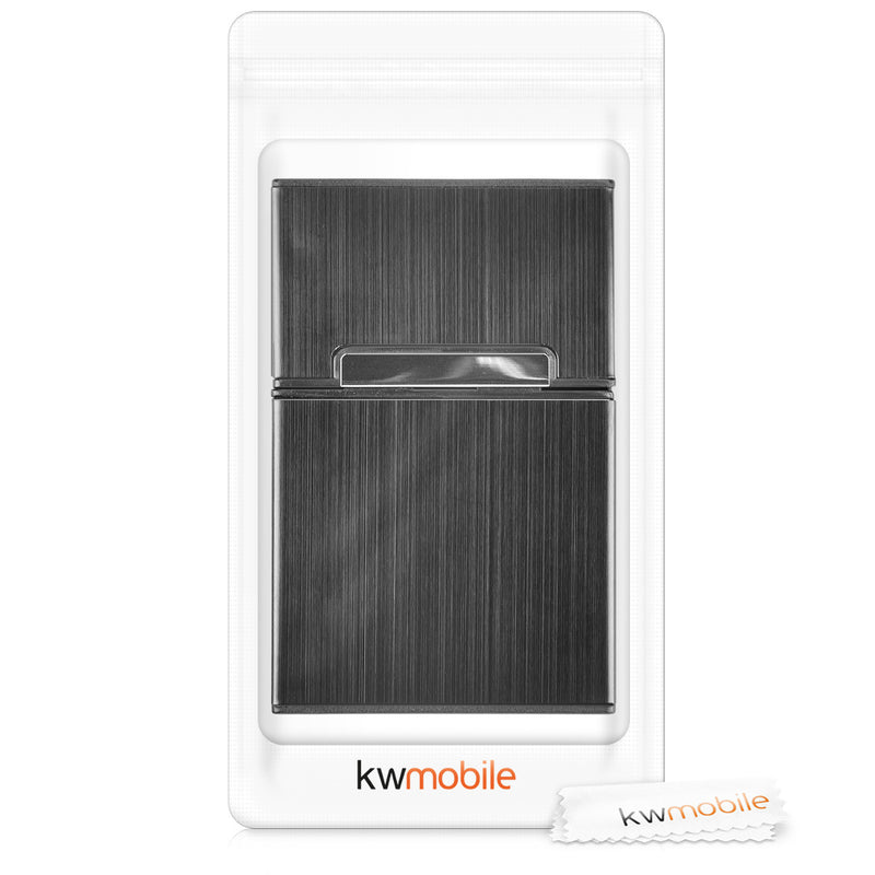 kwmobile Cigarette Case Cigarette Box Cover for Cigarettes with Magnetic Closure Aluminum Coating