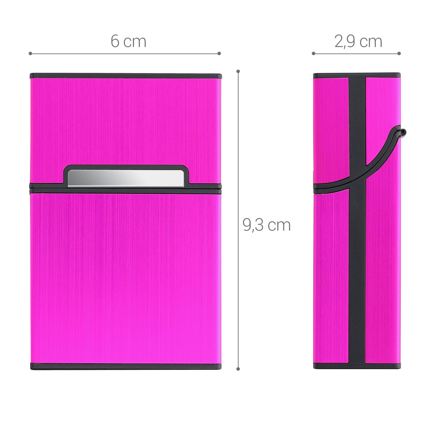 kwmobile Cigarette Case Cigarette Box Cover for Cigarettes with Magnetic Closure Aluminum Coating