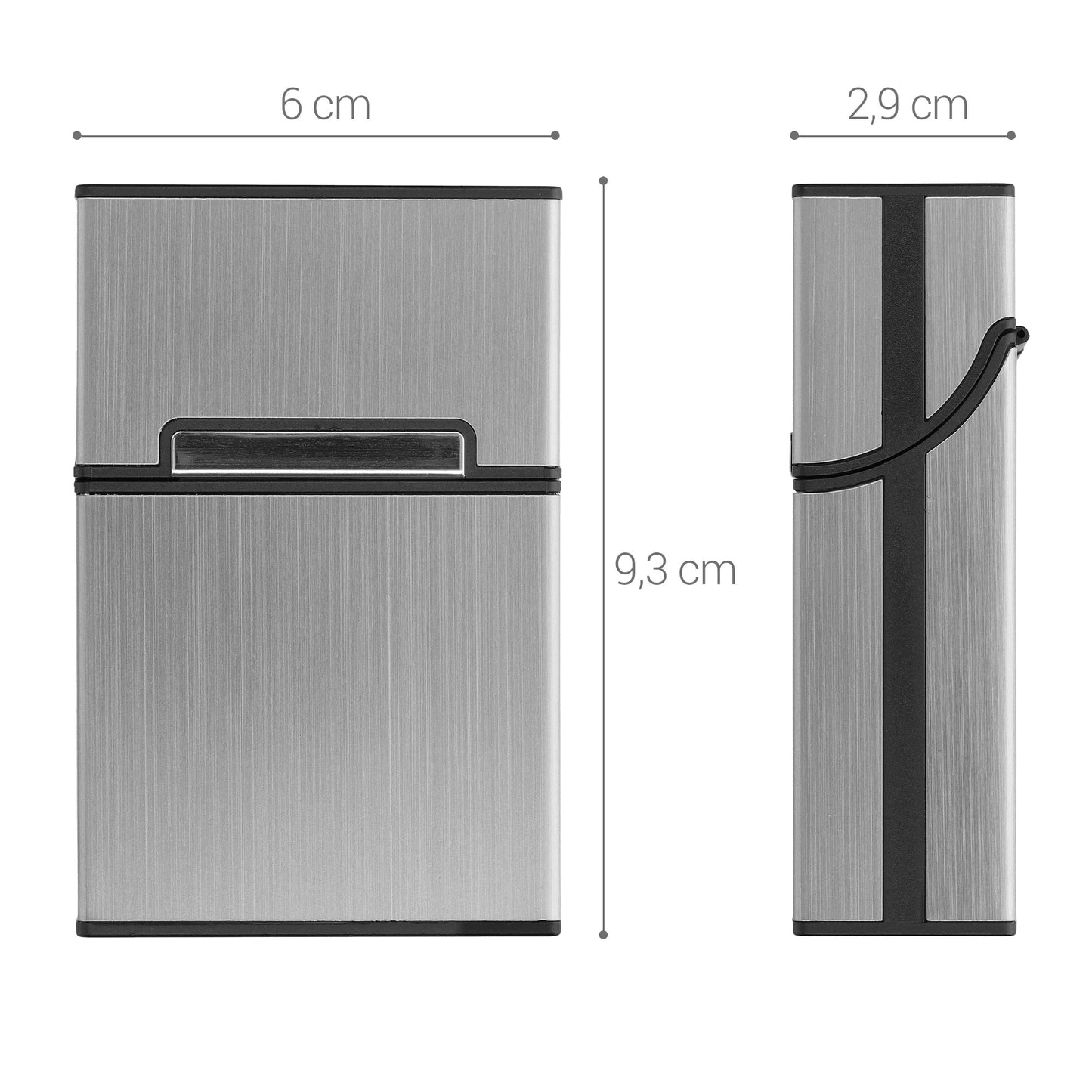 kwmobile Cigarette Case Cigarette Box Cover for Cigarettes with Magnetic Closure Aluminum Coating
