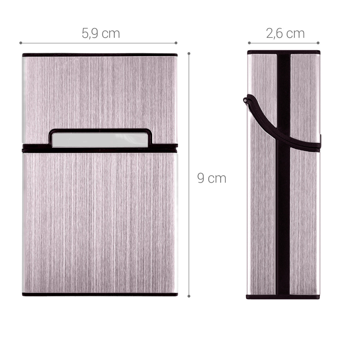 kwmobile Cigarette Case Cigarette Box Cover for Cigarettes with Magnetic Closure Aluminum Coating