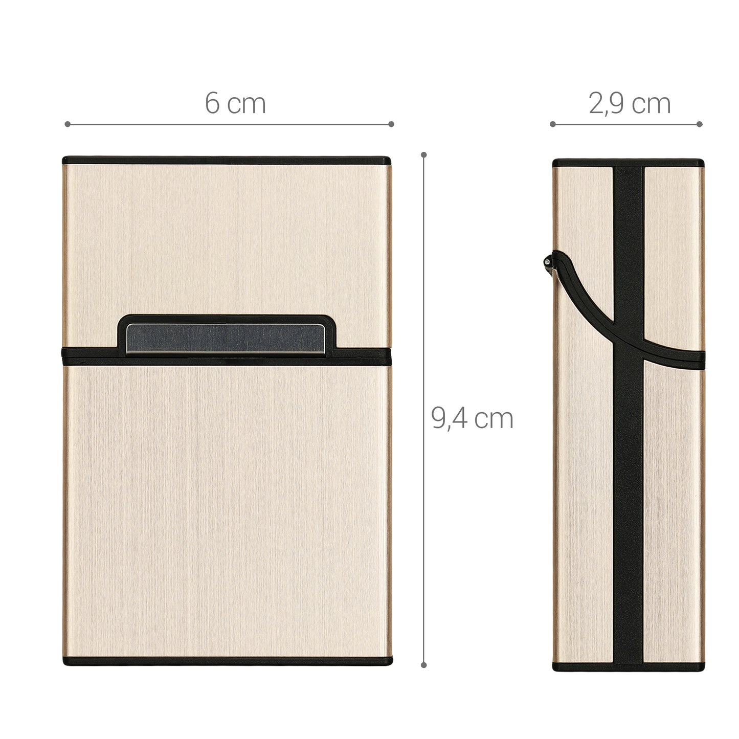 kwmobile Cigarette Case Cigarette Box Cover for Cigarettes with Magnetic Closure Aluminum Coating