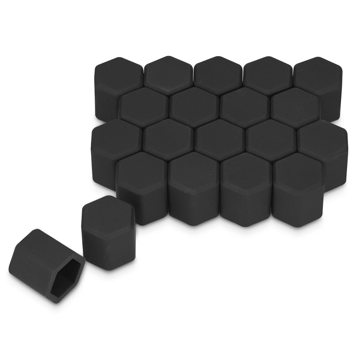 kwmobile 20x Abdeckung für 17 mm Radmuttern Auto Rad Schraube - Radschrauben Cover - Mutter Kappen in Schwarz Schwarz  