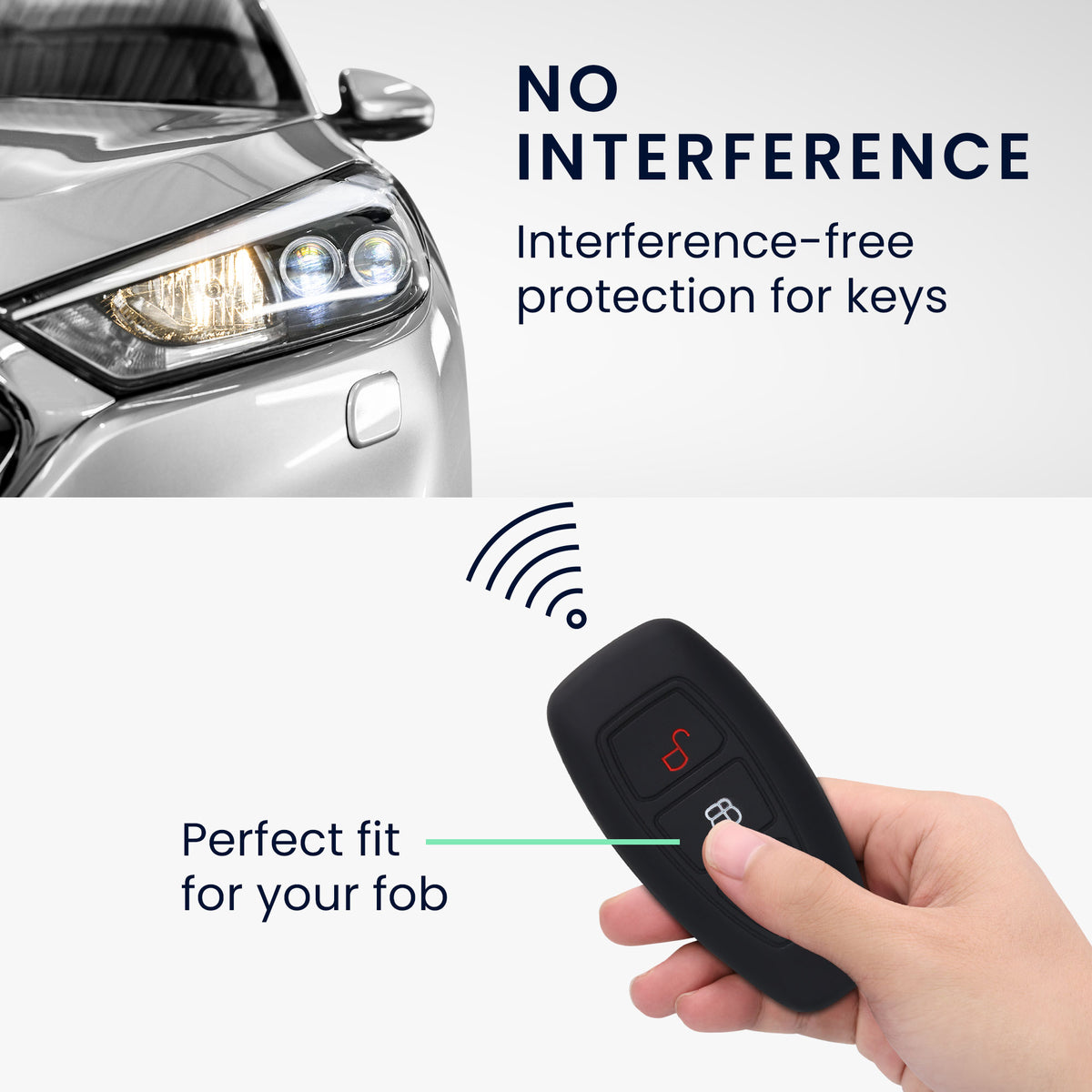 Ford 3-Button Keyless Go Silicone Car Key Cover Patterned