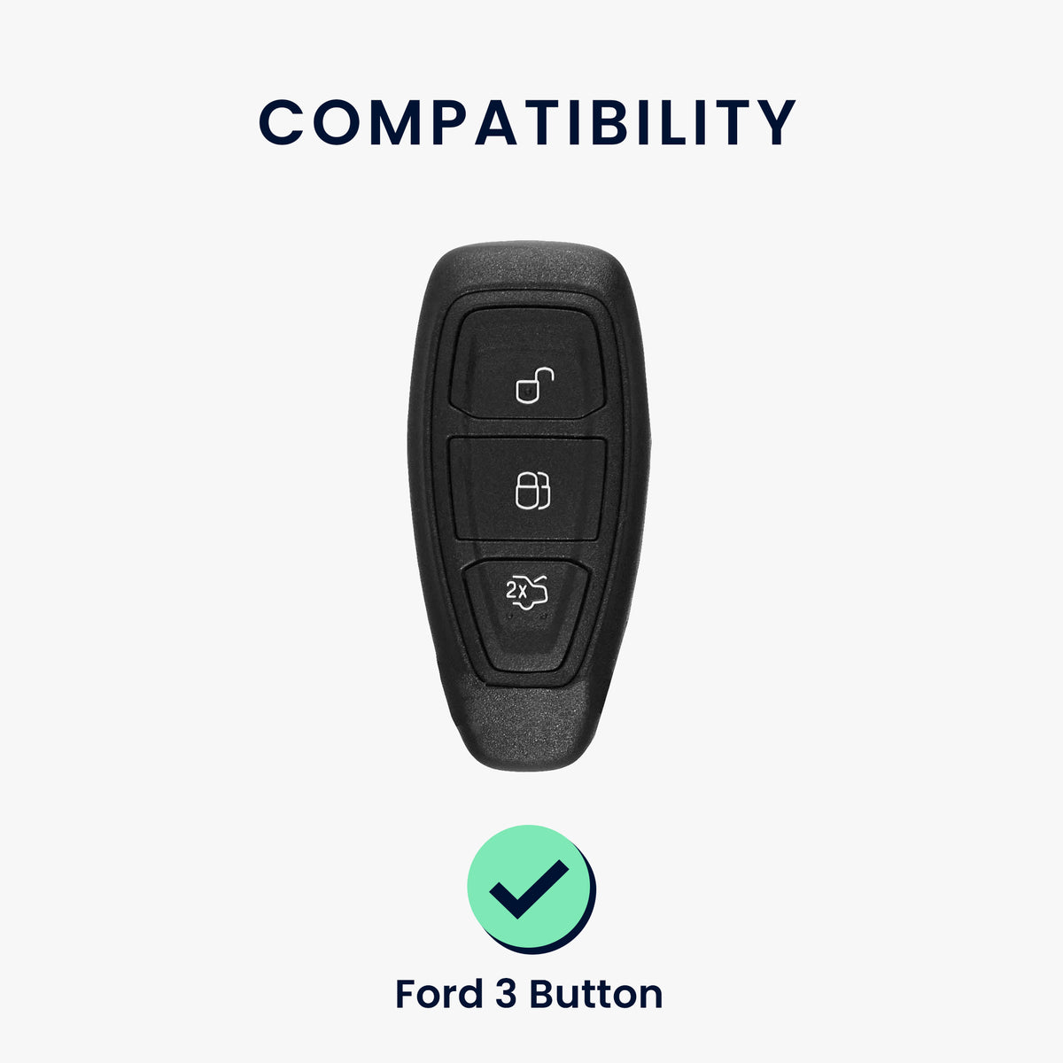 Ford 3-Button Keyless Go Silicone Car Key Cover Patterned