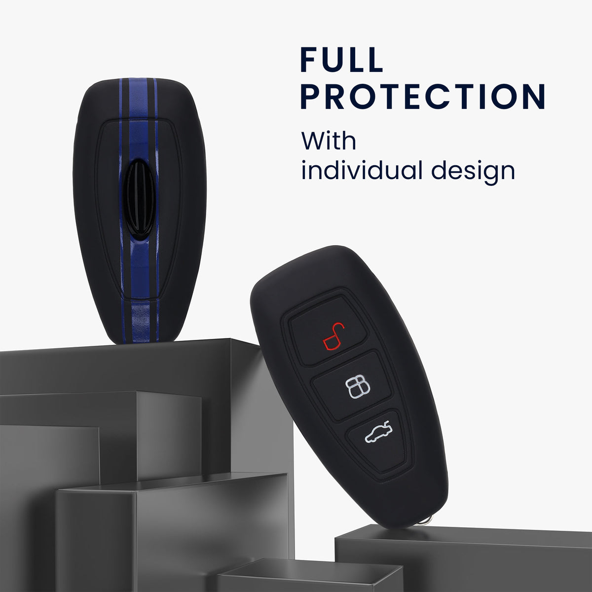 Ford 3-Button Keyless Go Silicone Car Key Cover Patterned