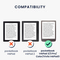 kwmobile Case for Pocketbook InkPad 3 / 3 Pro / Color / Vivlio InkPad 3 - Faux Leather Cover - eReader Foldable Case with Auto Sleep Function - Cover with Stand