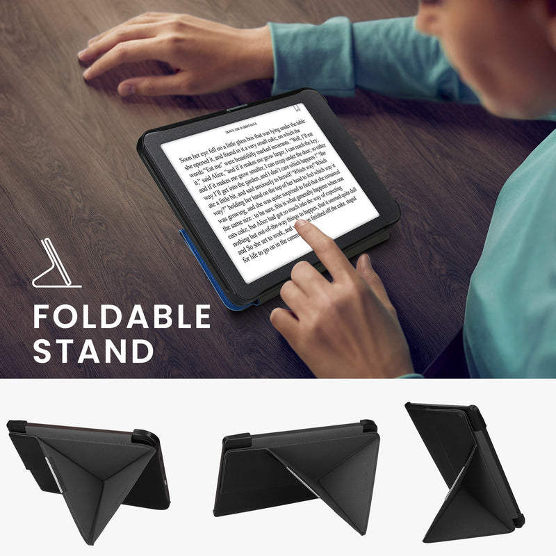 kwmobile Case for Pocketbook InkPad 3 / 3 Pro / Color / Vivlio InkPad 3 - Faux Leather Cover - eReader Foldable Case with Auto Sleep Function - Cover with Stand