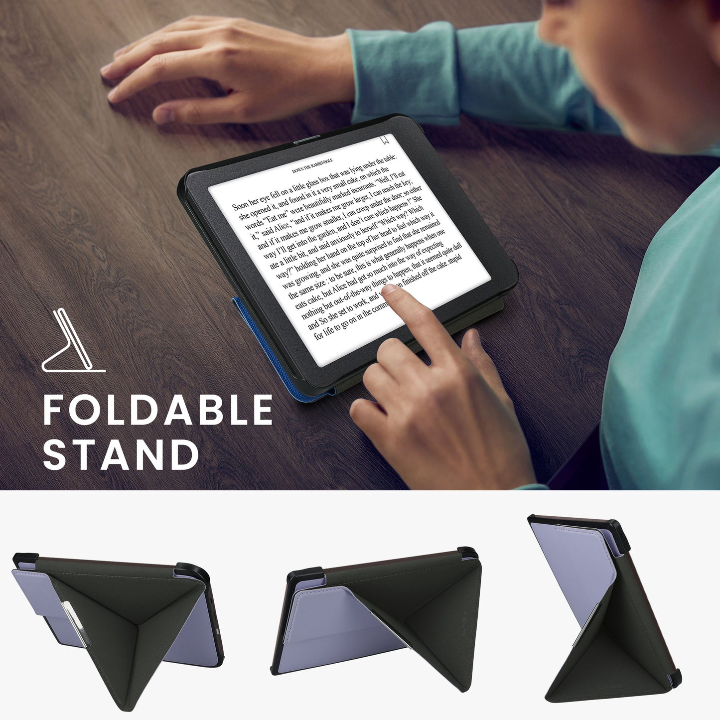 kwmobile Case for Pocketbook InkPad 3 / 3 Pro / Color / Vivlio InkPad 3 - Faux Leather Cover - eReader Foldable Case with Auto Sleep Function - Cover with Stand