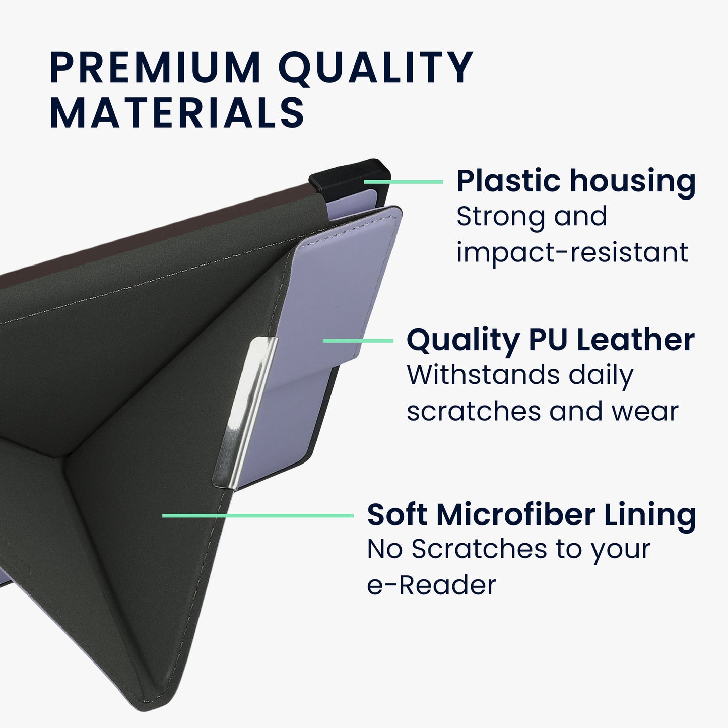 kwmobile Case for Pocketbook InkPad 3 / 3 Pro / Color / Vivlio InkPad 3 - Faux Leather Cover - eReader Foldable Case with Auto Sleep Function - Cover with Stand