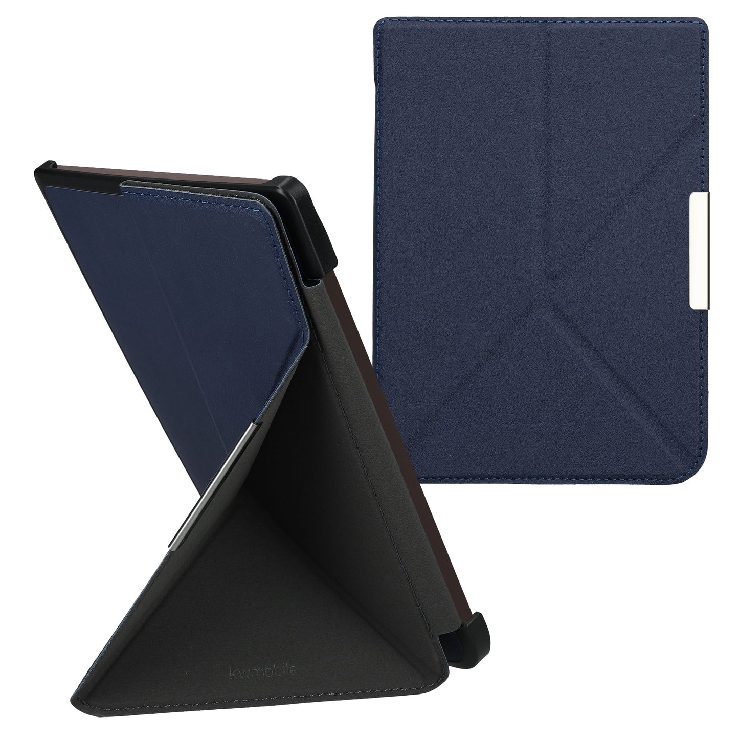 kwmobile Case for Pocketbook InkPad 3 / 3 Pro / Color / Vivlio InkPad 3 - Faux Leather Cover - eReader Foldable Case with Auto Sleep Function - Cover with Stand