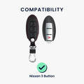 Nissan 3-Button Faux Leather Car Key Cover