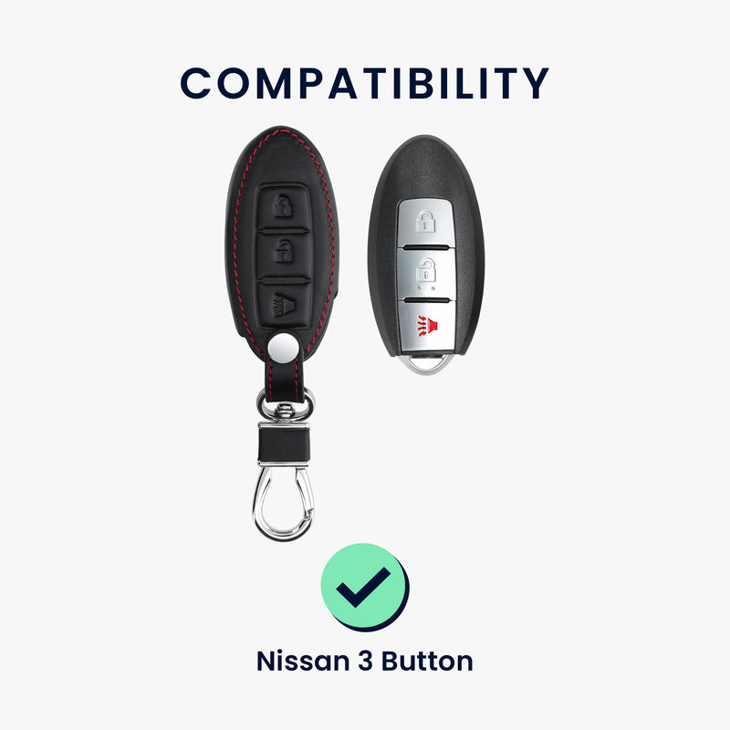 Nissan 3-Button Faux Leather Car Key Cover
