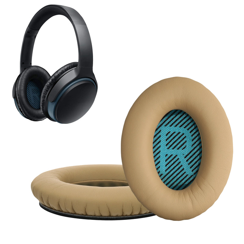 kwmobile 2x Ohr Polster für Bose Soundlink Around-Ear Wireless II Ohrpolster - Ersatz Ohrpolster - Kopfhörer Ersatzteile - Kopfhörer Ersatzpolster für Over Ear Headphones Beige  