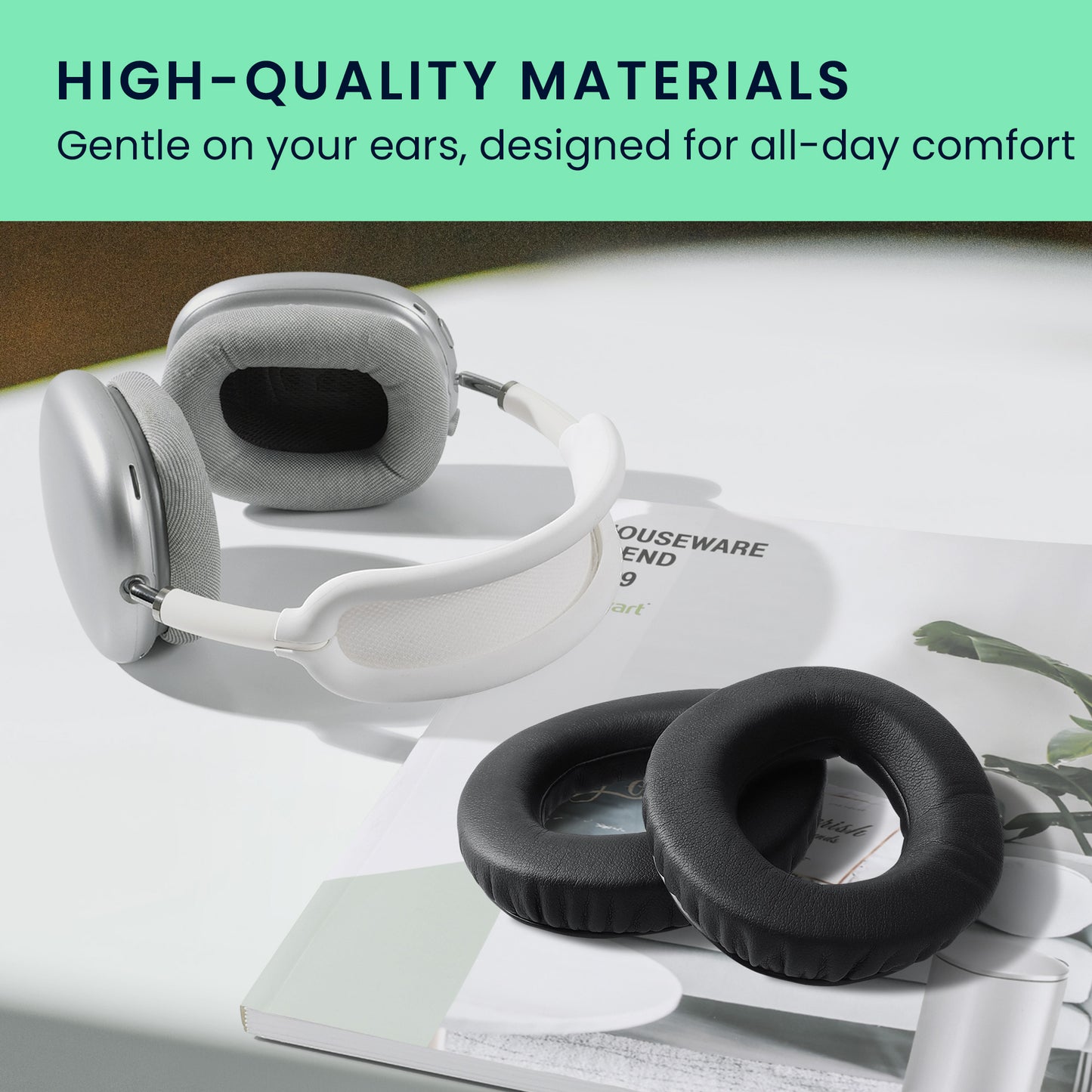 kwmobile Ear Pads for Sennheiser PX360 / MM550-X / MM450-X Ear Cushions Replacement Parts Headphone Earpads Over Ear Headphones
