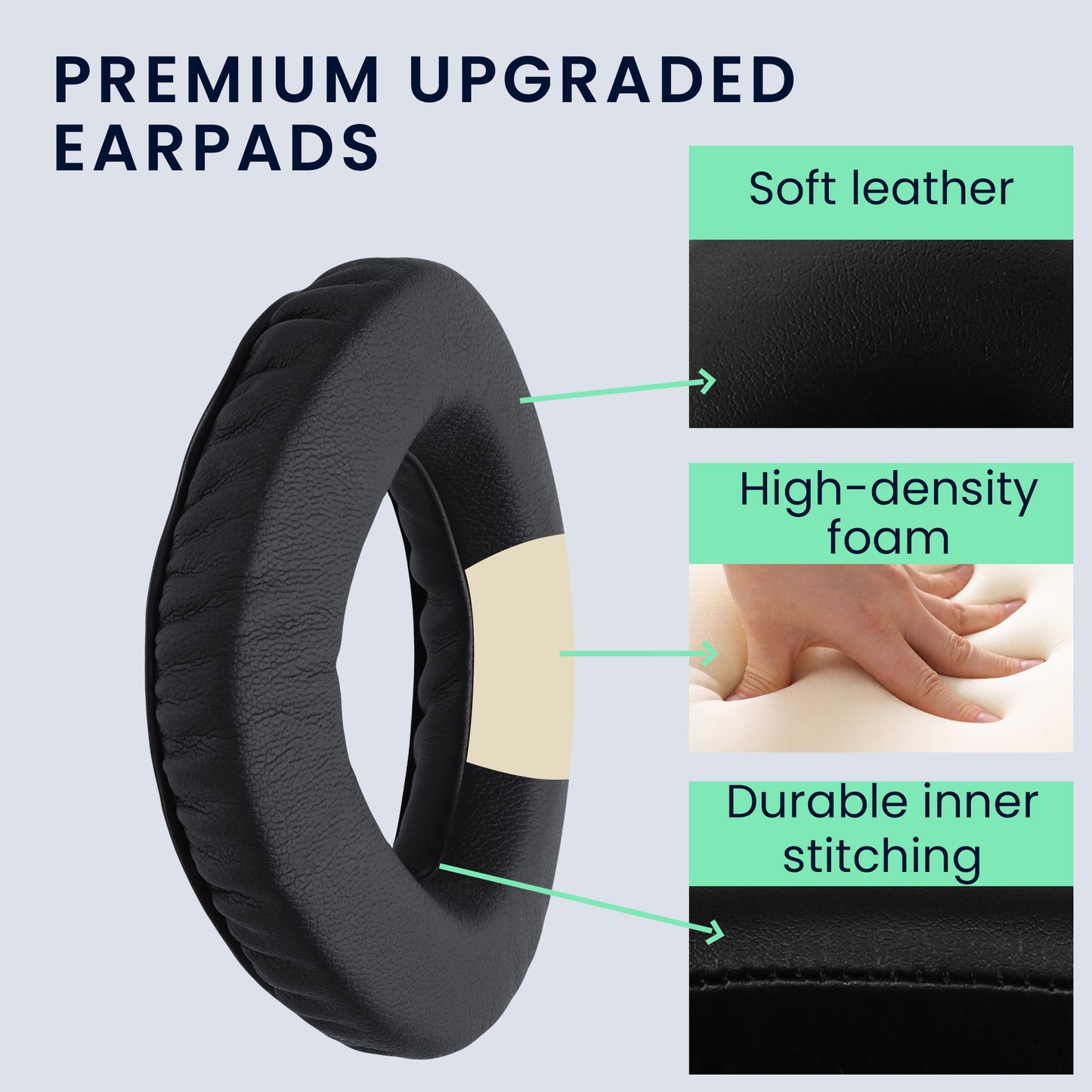 kwmobile Ear Pads for Sennheiser PX360 / MM550-X / MM450-X Ear Cushions Replacement Parts Headphone Earpads Over Ear Headphones