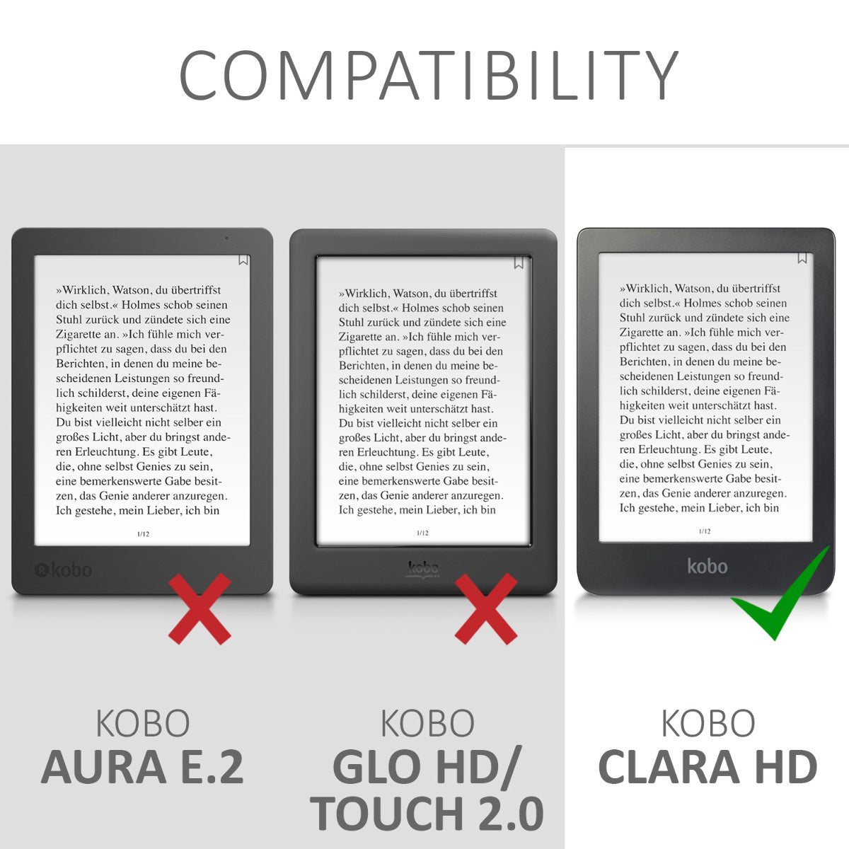 Kobo Clara HD with Auto Sleep eReader Flip Case