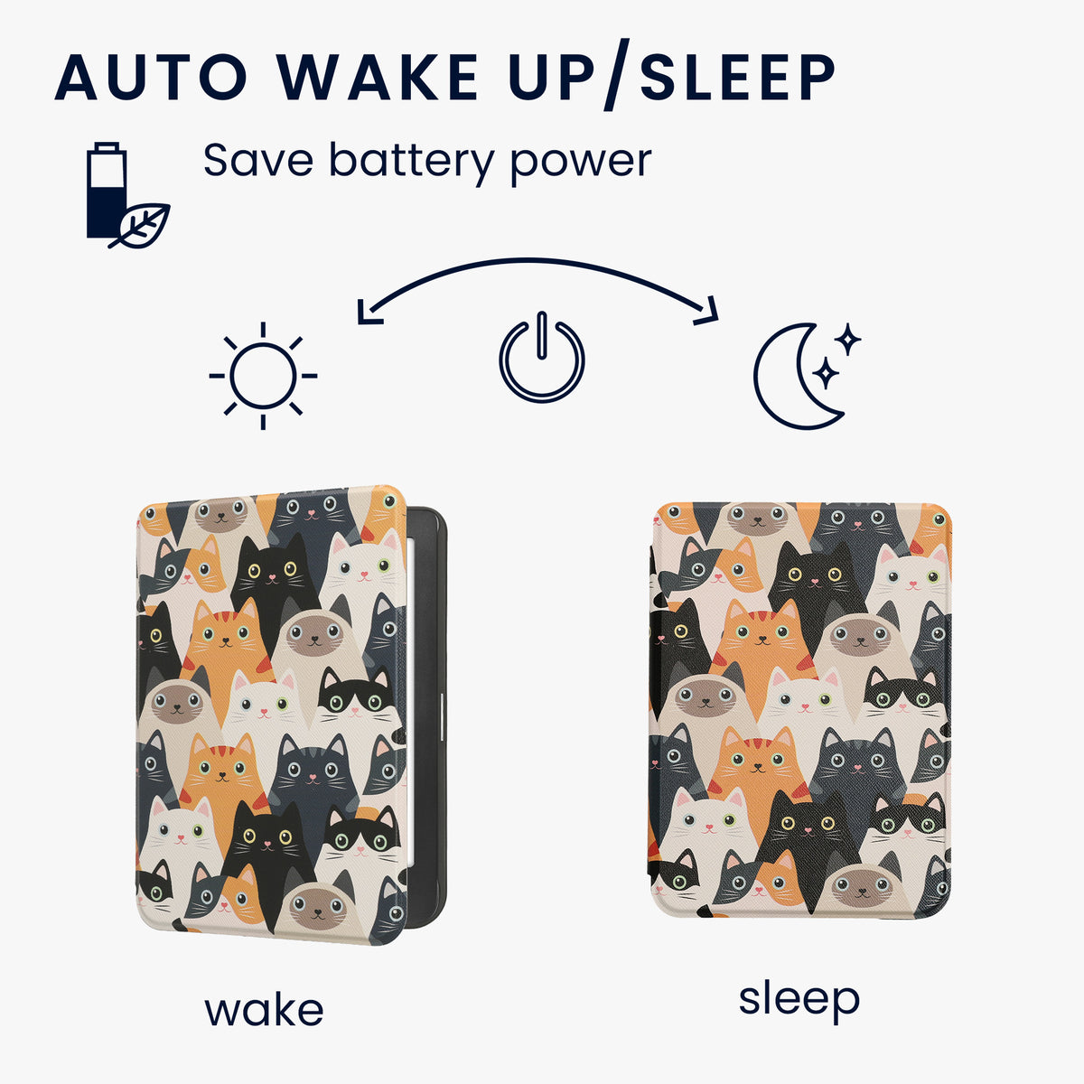 Kobo Clara HD with Auto Sleep eReader Flip Case