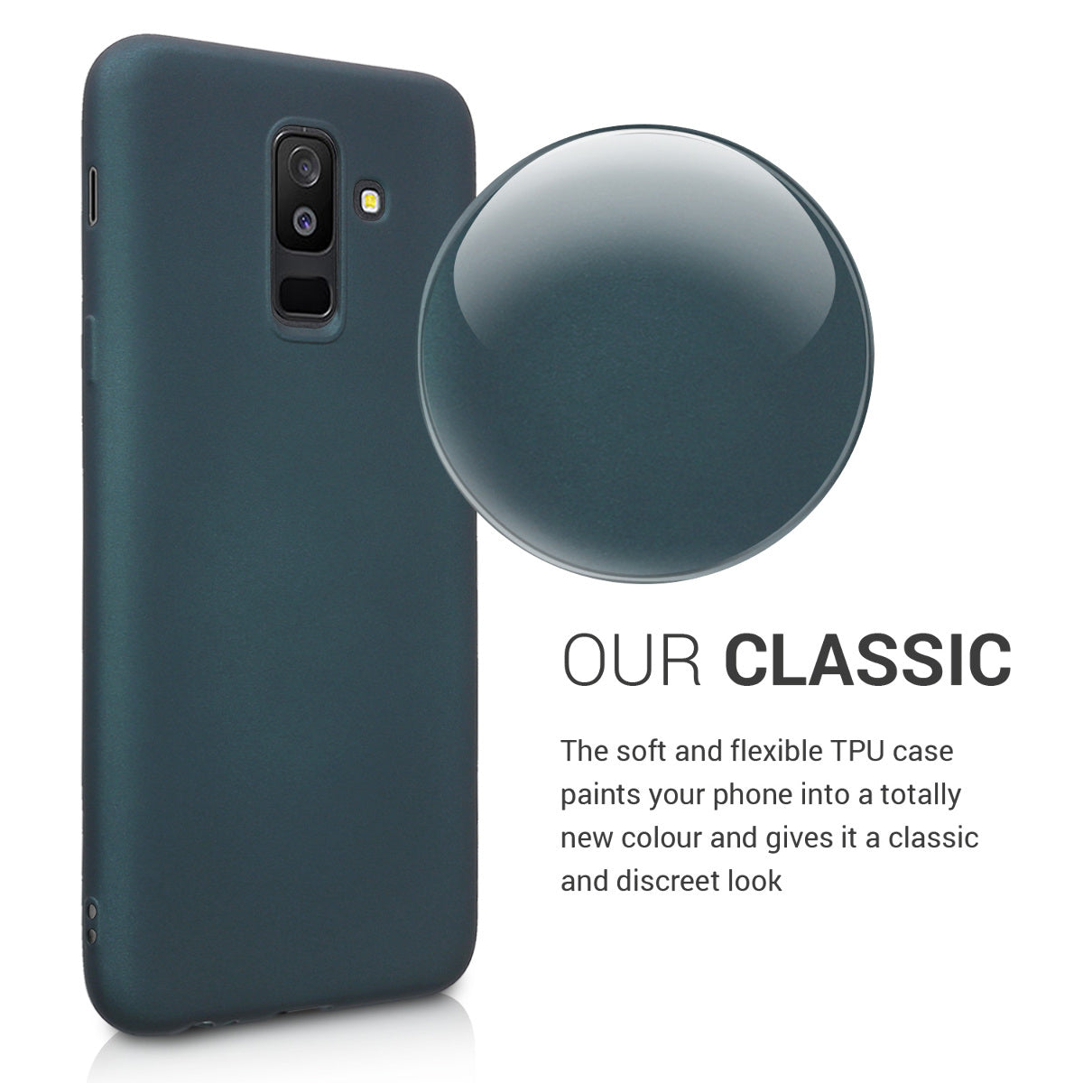 kwmobile Phone Case for Samsung Galaxy A6+/A6 Plus (2018) Case - Metallic Shimmering Silicone Case - Protective Cover