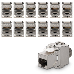 kwmobile Keystone Modul für CAT 6A Kabel - 10 Gbit/s geschirmt Schnappverschluss - werkzeugfreier Anschluss an Modular
