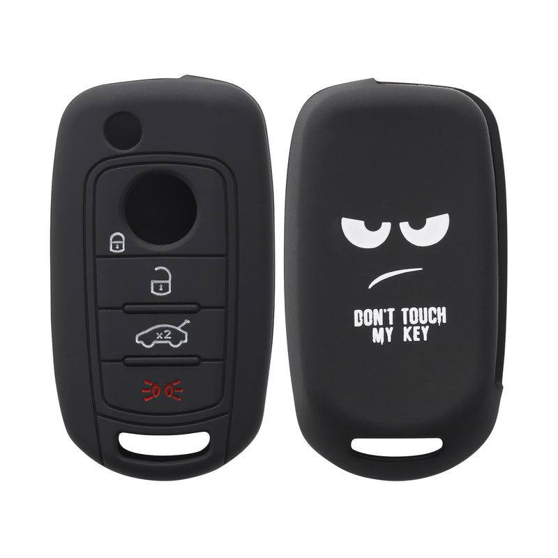kwmobile Car Key Cover Compatible with Fiat 4-Button Foldable Car Key - Key Fob Cover Don't Touch My Key