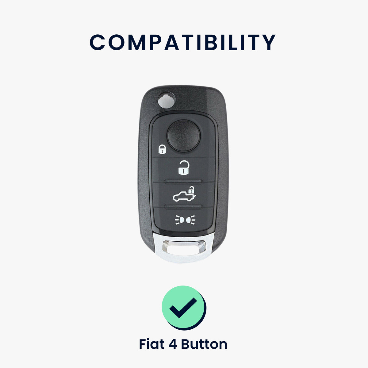 kwmobile Car Key Cover Compatible with Fiat 4-Button Foldable Car Key - Key Fob Cover Don't Touch My Key