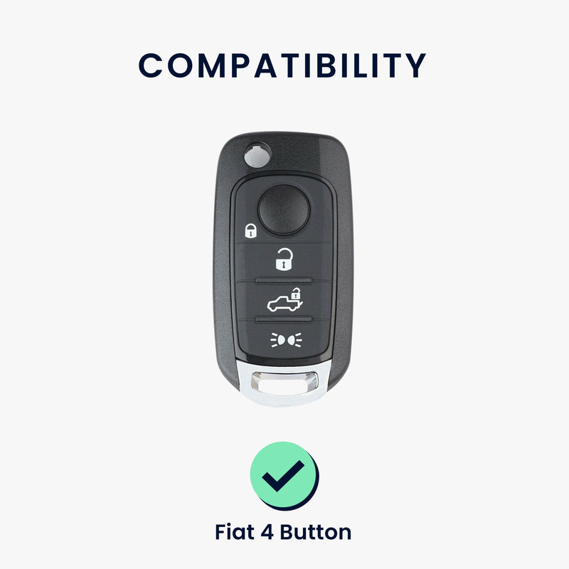 kwmobile Car Key Cover Compatible with Fiat 4-Button Foldable Car Key - Key Fob Cover Don't Touch My Key