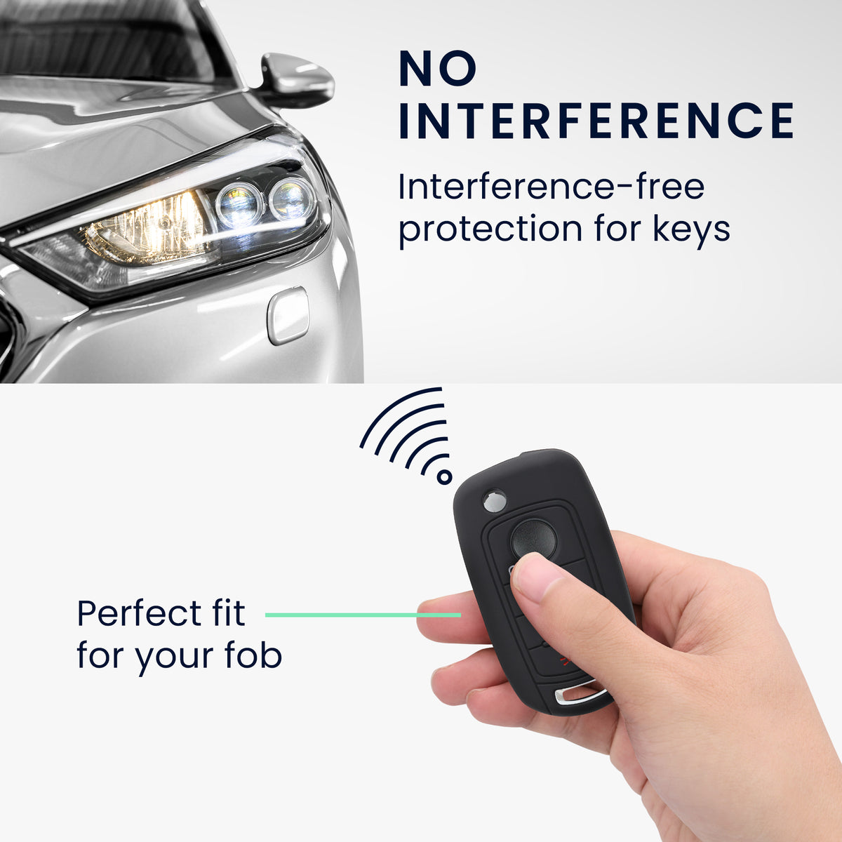 kwmobile Car Key Cover Compatible with Fiat 4-Button Foldable Car Key - Key Fob Cover Don't Touch My Key