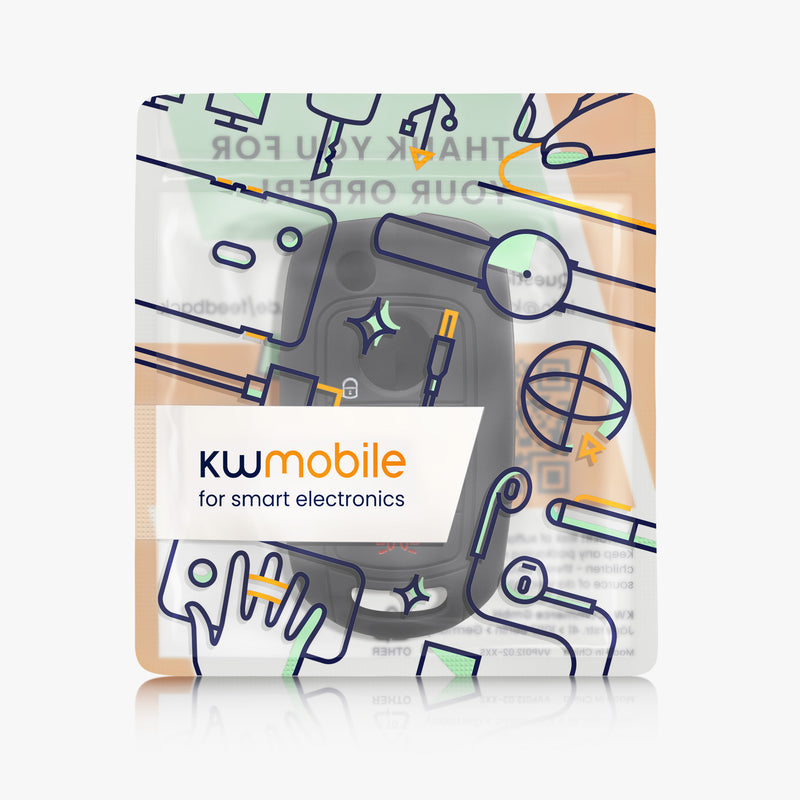kwmobile Car Key Cover Compatible with Fiat 4-Button Foldable Car Key - Key Fob Cover Don't Touch My Key
